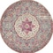 Homeroots 8 ft. Round Gray & Pink Medallion Area Rug 385525 - alternate 2